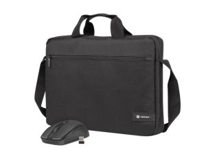 Set Natec laptop bag WALLROO 2 15.6" with wireless mouse Black
