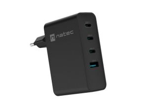Adapter Natec USB Charger Ribera 3X USB-C + 1x USB-A 100W, Black