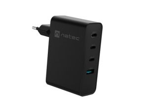 Adapter Natec USB Charger Ribera 3X USB-C + 1x USB-A 100W, Black