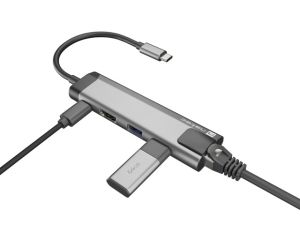 Docking station Natec Fowler Go Multiport Adapter 5 in 1, 2xUSB 3.0 HUB, HDMI 4K, USB-C PD, RJ45