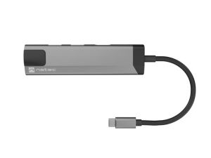 Docking station Natec Fowler Go Multiport Adapter 5 in 1, 2xUSB 3.0 HUB, HDMI 4K, USB-C PD, RJ45
