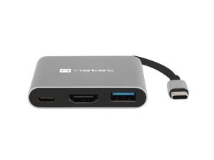 Docking station Natec USB-C Multiport Adapter 3 in 1 Fowler MINI USB 3.0, HDMI 4K, USB-C PD