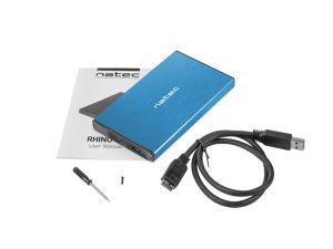 Natec External HDD/SSD Enclosure Rhino Go SATA 2.5" USB 3.0 Blue