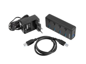 USB hub Natec USB 3.0 Hub Mantis 2 4-Port On/Off With AC Adapter
