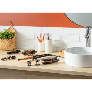 Fier de ondulat Rowenta CF4231F0 Multi Styler Infinite looks 14 în 1, conic, monotemp, accesorii: baghetă de ondulare conică, plăci de îndreptat și sertizare 2 în 1, baghetă ondulată eliptică, vârf rece, husă, indicator de încălzire, timp de încălzire 60s