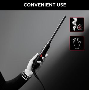 Ondulator Rowenta CF311LF0 CURLER CHOPSTICKS CURLS FOREVER KL, butoi de 10 mm, acoperire Keratin & Shine, 180° C, timp de încălzire de 30 de secunde