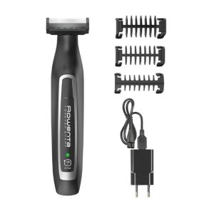 Mașină de tuns Rowenta TN6000F5, Hybrid Forever Sharp negru, barbă, impermeabilă 3 în 1, lame auto-ascuțitoare, 100% oțel inoxidabil, autonomie 120 min, timp de încărcare 1h30min, 3 piepteni, perie de curățare și ulei