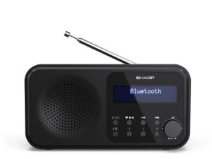 Radio Sharp Radios DR-P420(BK), PORTABLE DIGITAL RADIO, Bluetooth 5.0, 20 DAB+/DAB/FM, Auto time/date, LCD Display, Dual alarm, Micro USB x1 (power supply), 3.5mm Headphone jack / line-out, Black