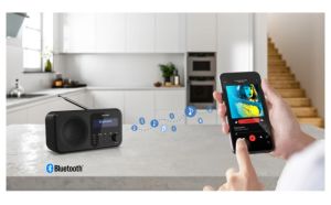 Radio Sharp Radios DR-P420(BK), PORTABLE DIGITAL RADIO, Bluetooth 5.0, 20 DAB+/DAB/FM, Auto time/date, LCD Display, Dual alarm, Micro USB x1 (power supply), 3.5mm Headphone jack / line-out, Black