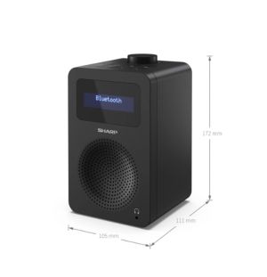 Radio Sharp Radios DR-430(BK), DIGITAL RADIO, Bluetooth 5.0, 5W, 20 DAB+/DAB/FM, Auto time/date, LCD Display, Dual alarm, 3.5mm Headphone jack / line-out, Black