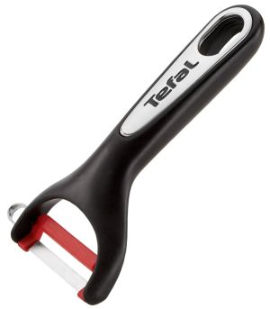 Peeler Tefal K2071814, Ingenio, Peeler "Y", Instrument de bucătărie, Nailon/fibră de sticlă, 25,4x9,4x2,4cm, Până la 230°C, Se poate spăla în mașină de spălat vase, negru și roșu