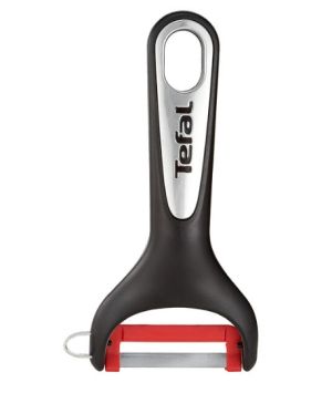 Peeler Tefal K2071814, Ingenio, Peeler "Y", Instrument de bucătărie, Nailon/fibră de sticlă, 25,4x9,4x2,4cm, Până la 230°C, Se poate spăla în mașină de spălat vase, negru și roșu