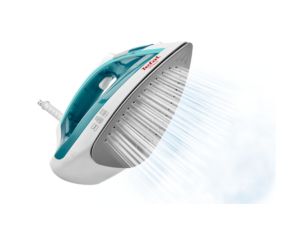 Fier de calcat Tefal FV1710E0, Virtuo white & geen, 1800W - 0-20g/min - shot 80g/min - talpa PTFE - rezervor apa 200 ml - lungime cablu 1,9 m