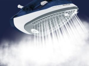 Fier de calcat Tefal FV2838E0, Express Steam, albastru inchis&alb, 2400W, 40g/min, shot 180g/min, AD, rezervor apa 270 ml, talpa ceramica