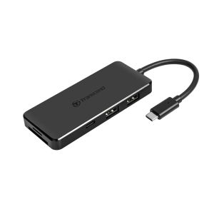 USB хъб Transcend 3-Port Hub, 1-Port PD, SD/MicroSD Reader, USB 3.1 Gen 2, Type C