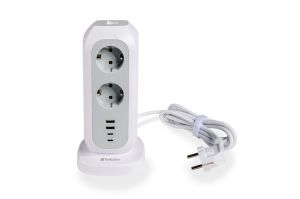 Splitter Verbatim EUPT-01 EU Power Tower 11 AC with 2 x USB-C / 2 x USB-A