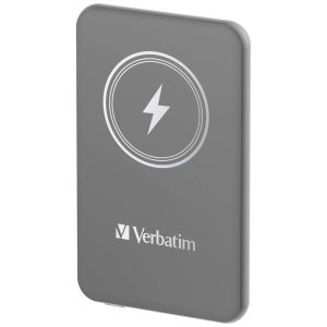 External battery Verbatim MCP-5GY Power Pack 5000 mAh with UBS-C® PD 20W / Magnetic Wireless Charging 15W Gray