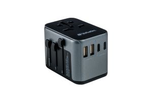 Adapter Verbatim UTA-03 Universal Travel Adapter with 1 x USB-C PD 30W & QC 3.0 / 2 x USB-C / 2 x USB-A