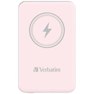 External battery Verbatim MCP-5PK Power Pack 5000 mAh with UBS-C® PD 20W / Magnetic Wireless Charging 15W Pink