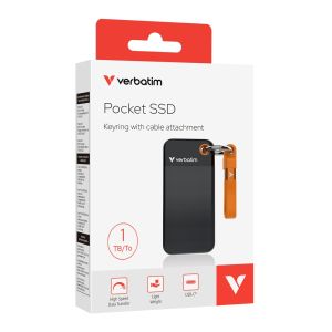 Verbatim Pocket SSD USB 3.2 Gen 2 1TB Black/Orange Hard Drive