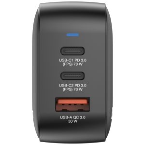 Verbatim Mini GaN Charger 70W 3 Port US plug with EU and UK adaptors