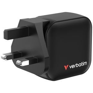 Verbatim Mini GaN Charger 70W 3 Port US plug with EU and UK adaptors