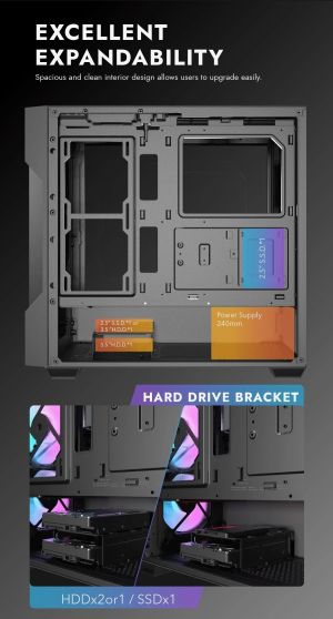 Darkflash кутия Case ATX - DS900 Mesh Black - 4 x 120 mm A-RGB fans included