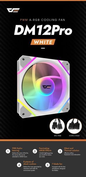 Darkflash Fan 120mm DM12 Pro A-RGB White
