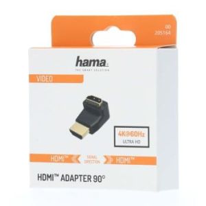 Adaptor HAMA 205164, HDMI tată - HDMI mamă, 90°, Negru