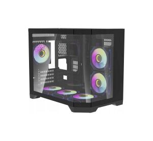 Aigo Case mATX - FT418 Black - 6 x 120 mm A-RGB fans included