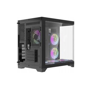 Aigo Case mATX - FT418 Black - 6 x 120 mm A-RGB fans included