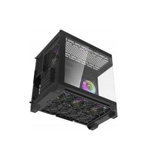 Aigo Case mATX - FT418 Black - 6 x 120 mm A-RGB fans included