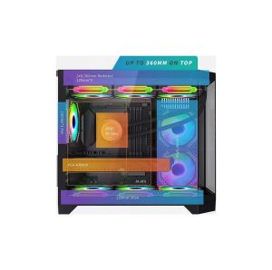 Aigo Case mATX - FT418 Black - 6 x 120 mm A-RGB fans included