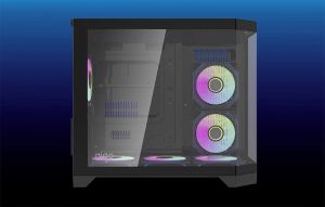 Aigo Case mATX - FT418 Black - 6 x 120 mm A-RGB fans included