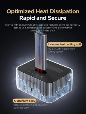 Orico Storage - HDD/M.2 Dock - 2 BAY Offline Clone 2.5/3.5/M.2 NVMe USB-C/USB-A - IT28E-C-EU-GY
