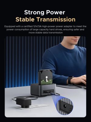 Orico Storage - HDD/M.2 Dock - 2 BAY Offline Clone 2.5/3.5/M.2 NVMe USB-C/USB-A - IT28E-C-EU-GY