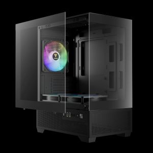 Gamdias кутия Case mATX - AURA GC9M Elite - 3 x 120 mm A-RGB, USB-C, Tempered Glass