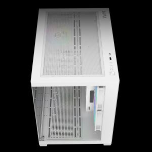 Gamdias кутия Case mATX - AURA GC10M v2 White - 3 x 120 mm A-RGB, USB-C, Tempered Glass