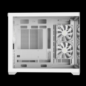 Gamdias кутия Case mATX - AURA GC10M v2 White - 3 x 120 mm A-RGB, USB-C, Tempered Glass