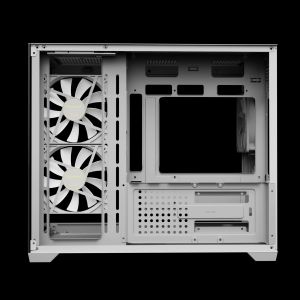 Gamdias кутия Case mATX - AURA GC10M v2 White - 3 x 120 mm A-RGB, USB-C, Tempered Glass