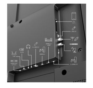 Television Thomson Smart UHD TV 43"; Google TV; 3840 x 2160 (4K UHD), 4000:1, DLED, 60 Hz, DVB-T/T2/C/S/S2, HDR10, Wi-Fi, Bluetooth, LAN, HDMI 2 (2.0) + 2 (2.1), USB 2 (2.0) + 1 (3.0), Central Swivel Stand, Black
