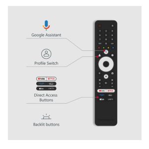 Television Thomson Smart UHD TV 43"; Google TV; 3840 x 2160 (4K UHD), 4000:1, DLED, 60 Hz, DVB-T/T2/C/S/S2, HDR10, Wi-Fi, Bluetooth, LAN, HDMI 2 (2.0) + 2 (2.1), USB 2 (2.0) + 1 (3.0), Central Swivel Stand, Black