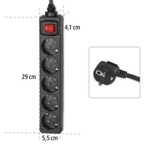 Hama Power Strip, 5-Way, 1.4 m, 137267