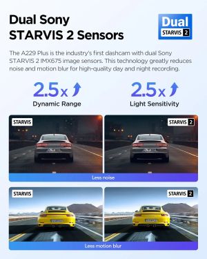 VIOFO Видеорегистратор Dash Cam A229 Plus 2 Channel - 2K, HDR, Sony STARVIS 2, GPS
