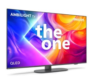 Philips TV 55PUS9010/12, 55" The One 4K Ultra HD QLED, 3840x2160p, DVB-T/T2/T2-HD/C/S/S2, 144Hz, Ambilight 3, P5 Perfect Picture, 90% DCI, HDR+, Titan OS, Dolby Atmos, Dolby Digital, VRR, 4*HDMI, 2*USB, 802.11ac, 40W RMS, Black