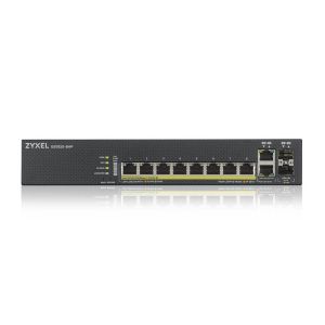 Switch ZyXEL GS1920-8HPv2, 10 Port Smart Managed Switch 8x Gigabit Copper and 2x Gigabit dual pers., hybrid mode, standalone or NebulaFlex Cloud, 130 Watt PoE, fanless
