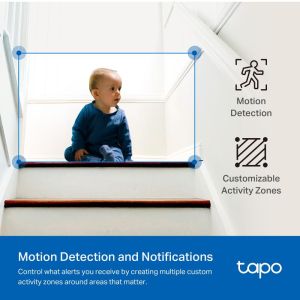 Домашна охранителна WiFi камера TP-Link Tapo C232, 3K 5Mp  с AI, Pan/Tilt, LAN, WiFi,SDmicro, нощно виждане