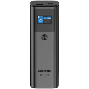 CANYON power bank PB-2010 TFT 27000 mAh 97.2Wh PD140W QC 3.0 Dark Grey
