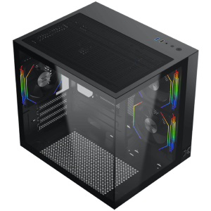 Aqua M Lite (BK, MATX, U3x1 & U2x1, Front & Left TG, 4PCS G22A Reverse & 1PC G22A, ARGB Remote Control Box)