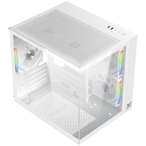 Aqua M Lite Arctic (WH, MATX, U3x1 & U2x1, 2PCS TG, 4PCS G22A Arctic Reverse & 1PC G22A Arctic, ARGB Remote Control Box)